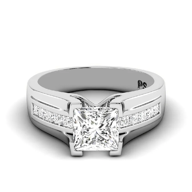 0.70-1.85 CT Princess Cut Diamonds - Engagement Ring