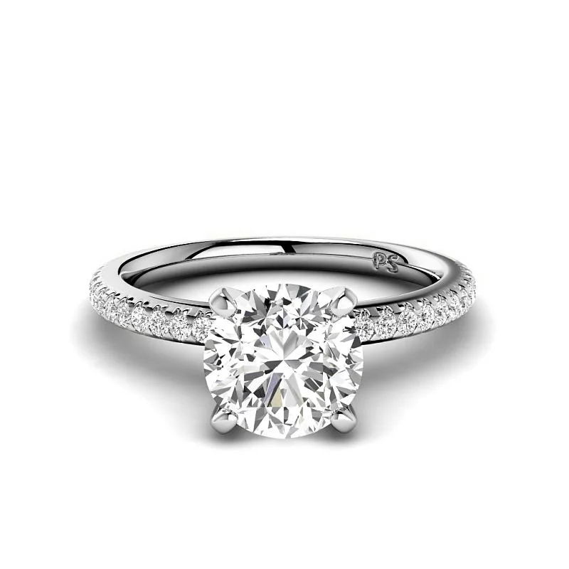 0.70-3.20 CT Round Cut Lab Grown Diamonds - Engagement Ring