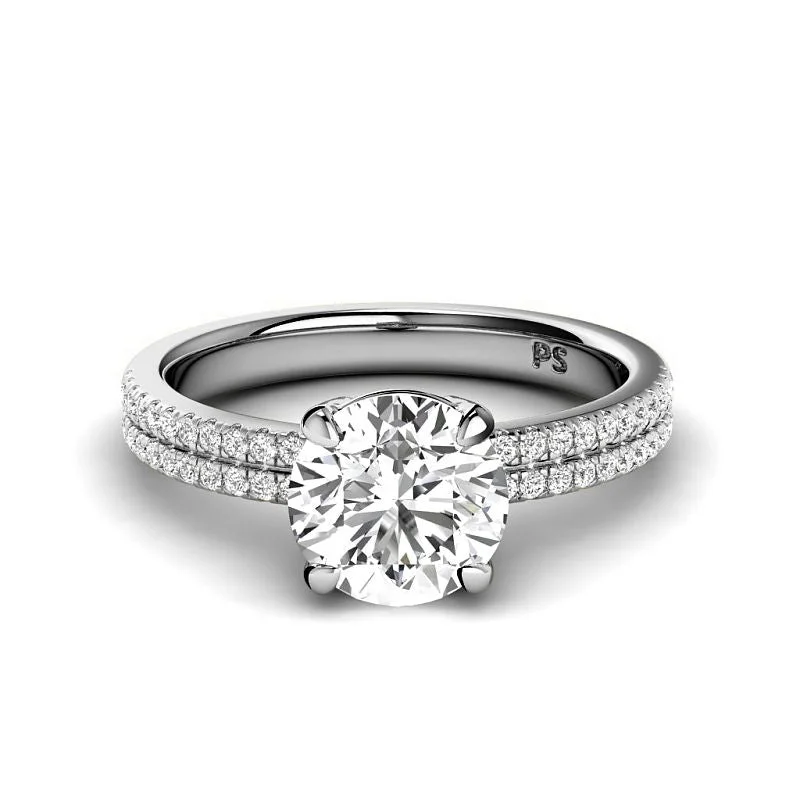 0.70-3.20 CT Round Cut Lab Grown Diamonds - Engagement Ring