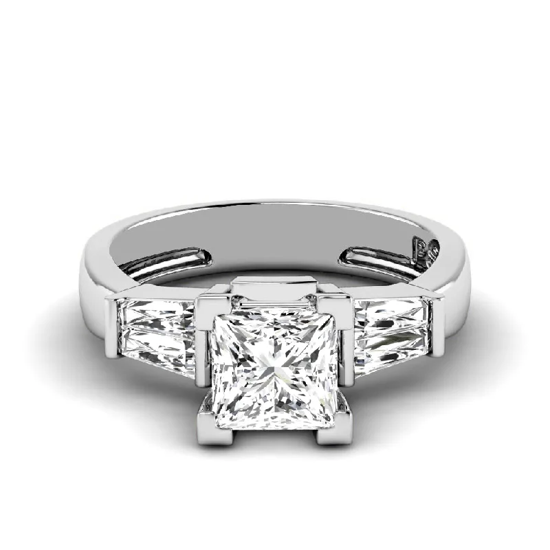 0.75-1.90 CT Taper & Princess Cut Diamonds - Engagement Ring