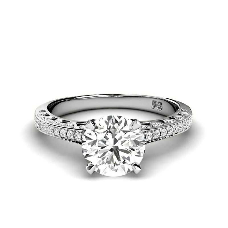 0.75-3.25 CT Round Cut Lab Grown Diamonds - Engagement Ring