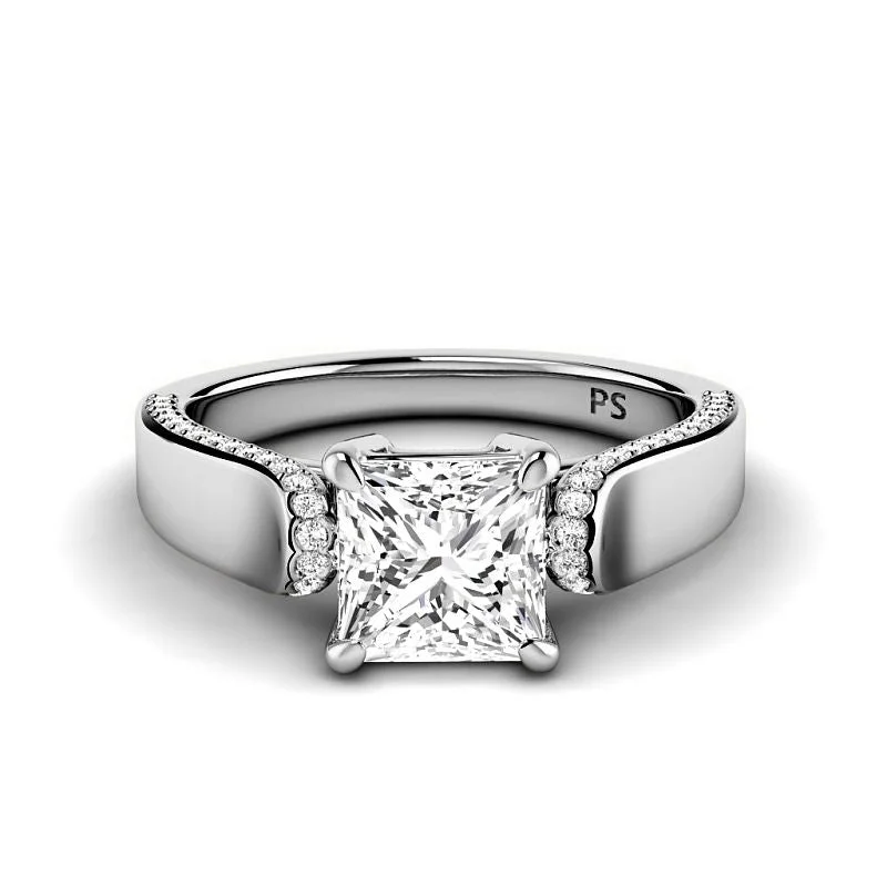 0.75-3.25 CT Round & Princess Cut Lab Grown Diamonds - Engagement Ring