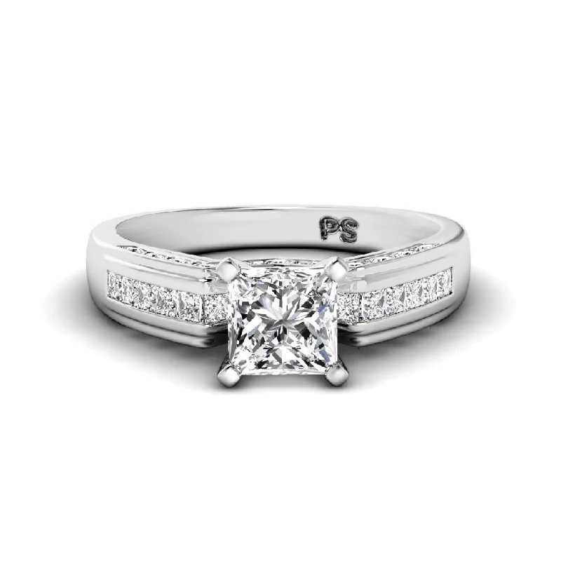 0.80-1.95 CT Round & Princess Cut Diamonds - Engagement Ring