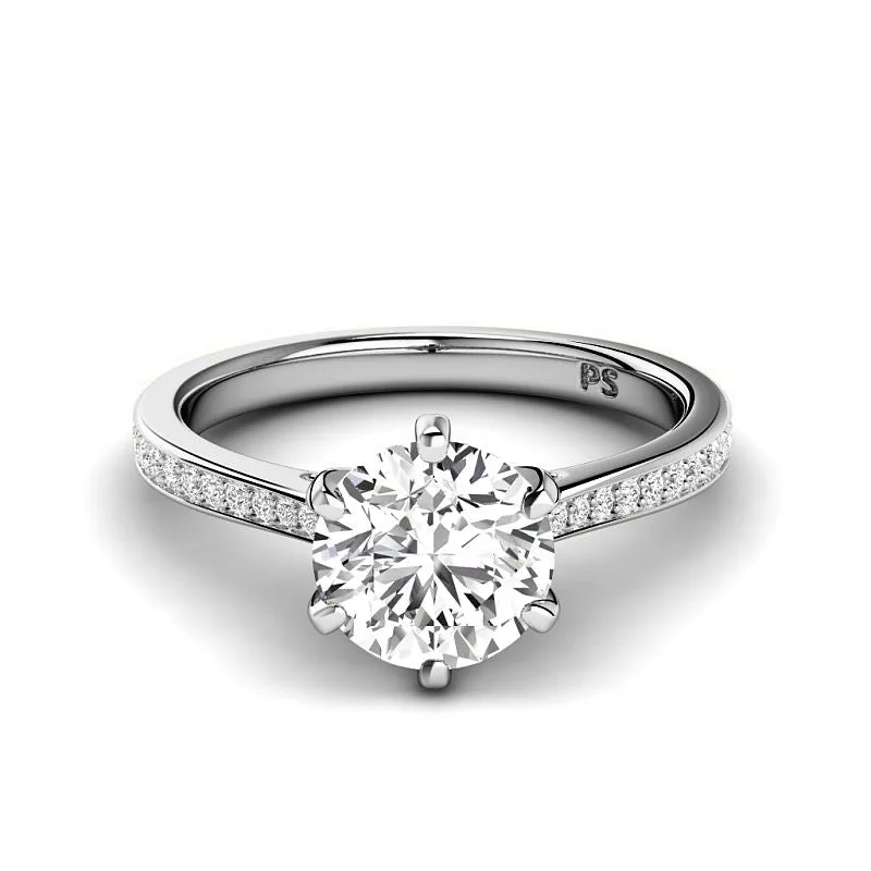 0.80-3.30 CT Round Cut Lab Grown Diamonds - Engagement Ring