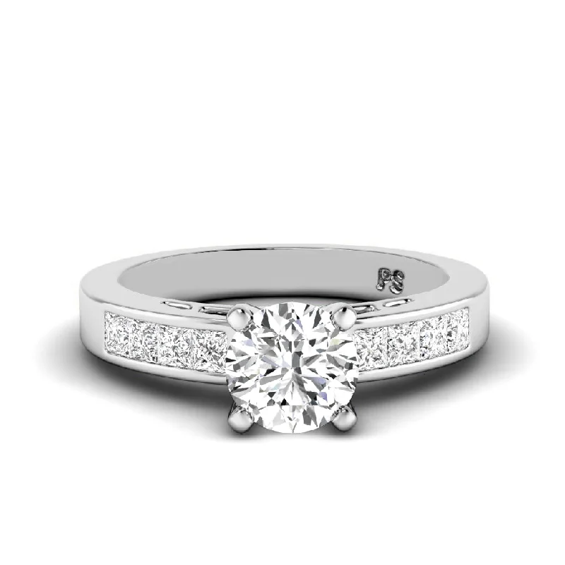 0.85-2.00 CT Princess & Round Cut Diamonds - Engagement Ring