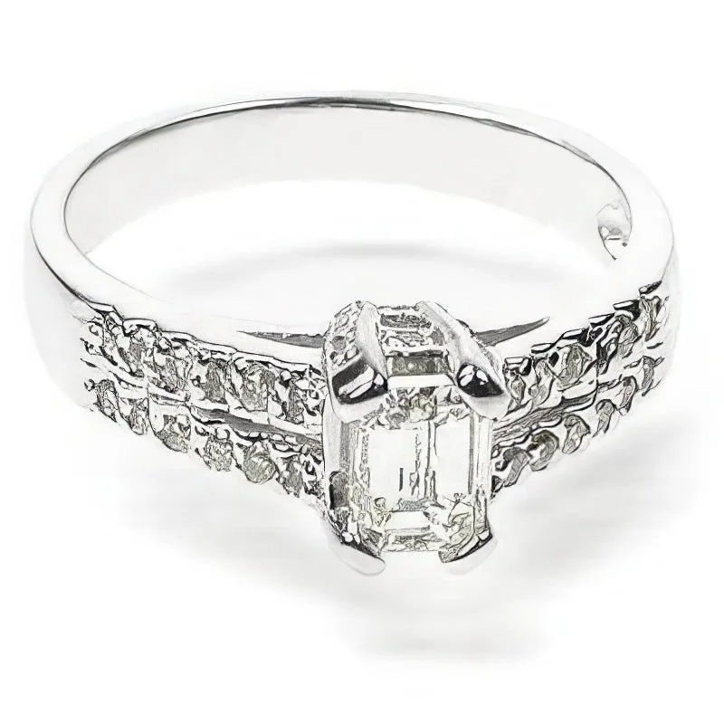 0.90-2.05 CT Round & Emerald Cut Diamonds - Engagement Ring