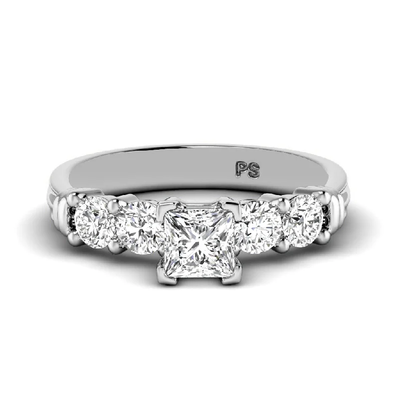 0.90-2.05 CT Round & Princess Cut Diamonds - Engagement Ring