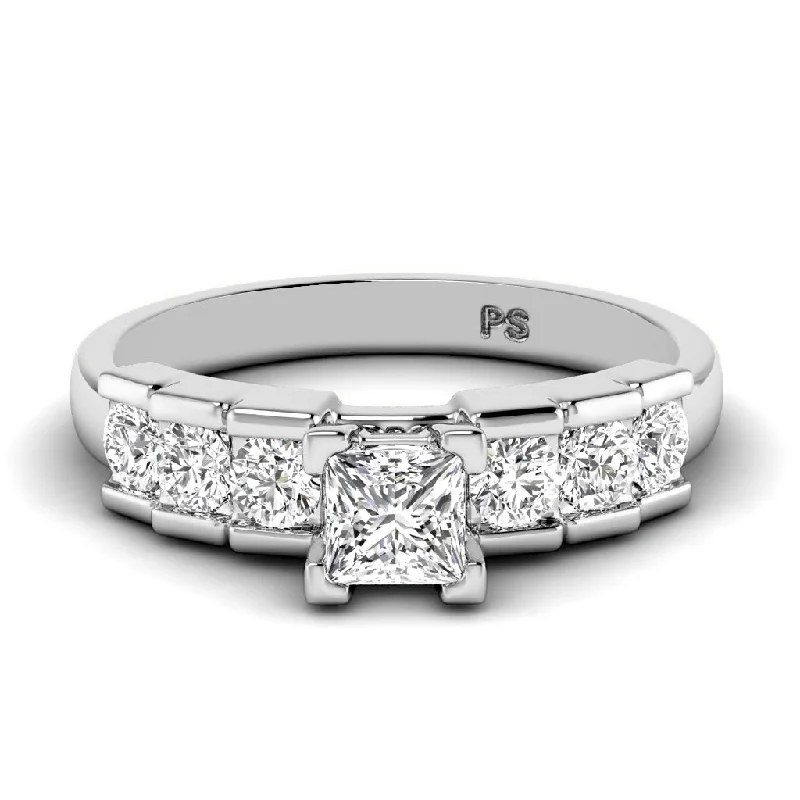 0.95-2.10 CT Round & Princess Cut Diamonds - Engagement Ring