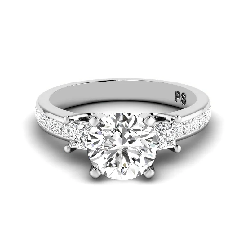 1.10-2.25 CT Princess & Round Cut Diamonds - Engagement Ring