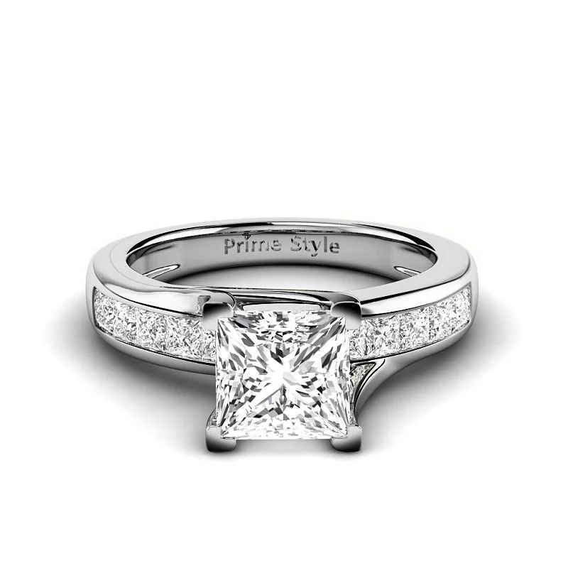 1.10-3.60 CT Princess Cut Lab Grown Diamonds - Engagement Ring