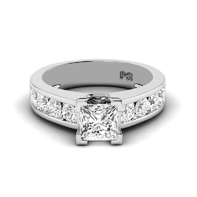 1.15-2.30 CT Round & Princess Cut Diamonds - Engagement Ring