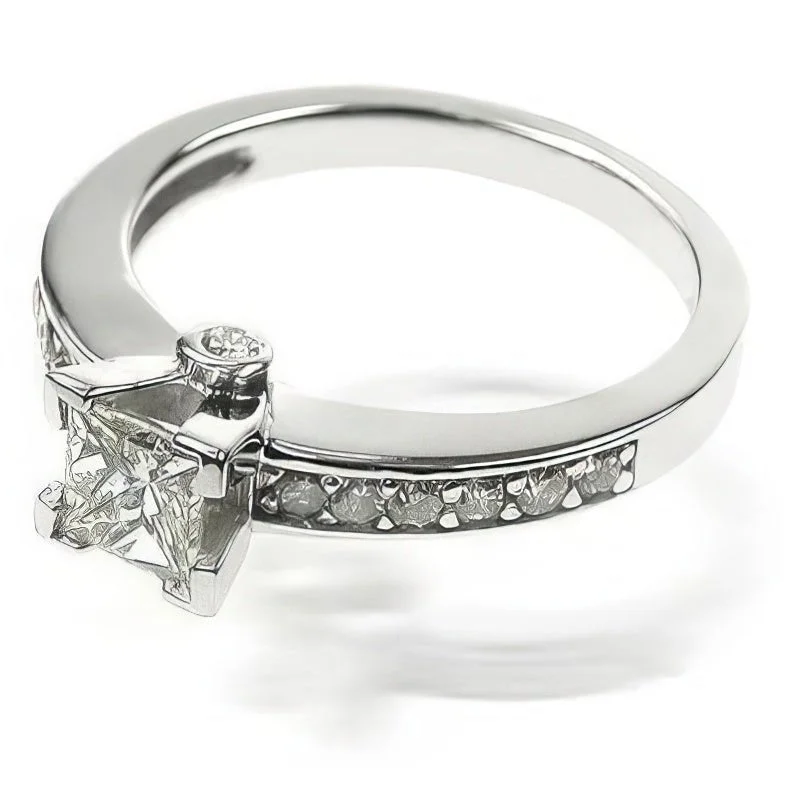 1.15-2.30 CT Round & Princess Cut Diamonds - Engagement Ring