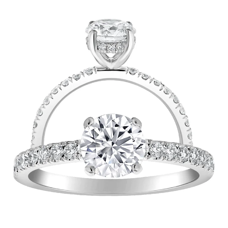 1.1ctw Certified Lab Grown Diamond Hidden Halo Engagement Ring