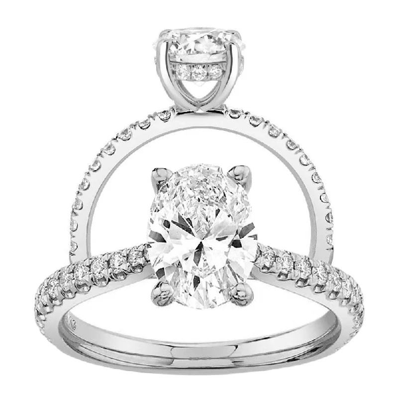 1.1ctw Certified Lab Grown Diamond Hidden Halo Engagement Ring