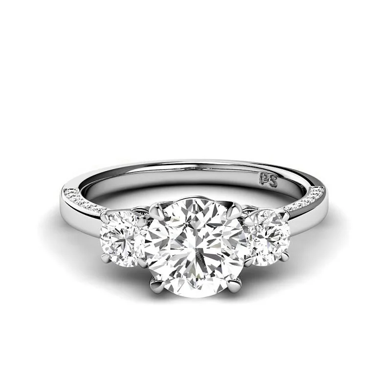 1.20-3.70 CT Round Cut Lab Grown Diamonds - Engagement Ring