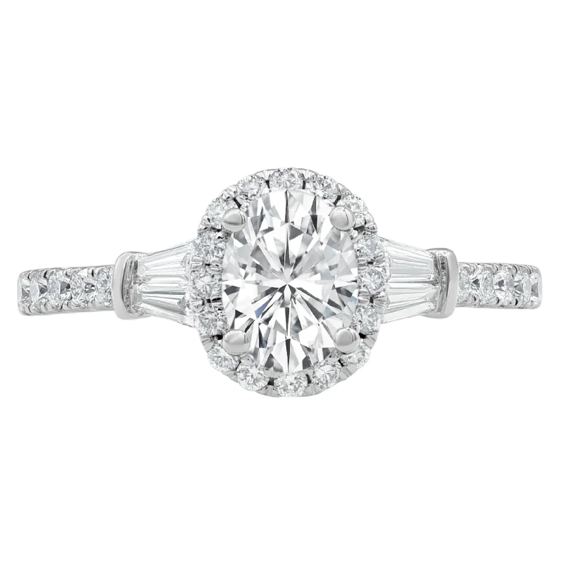 1.25ctw Lab Grown Diamond Oval Halo Engagement Ring