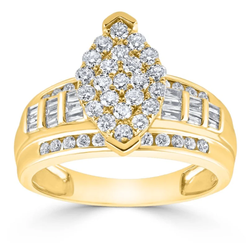 1/2ctw Diamond Marquise Cluster Ring