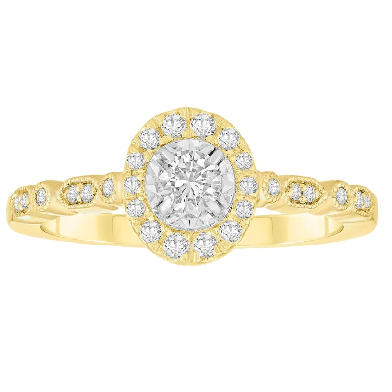 1/3ctw Diamond Halo Engagement Ring