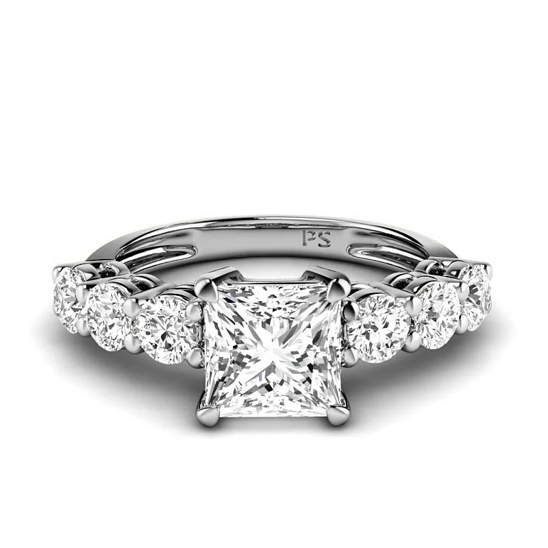 1.50-4.00 CT Round & Princess Cut Lab Grown Diamonds - Engagement Ring