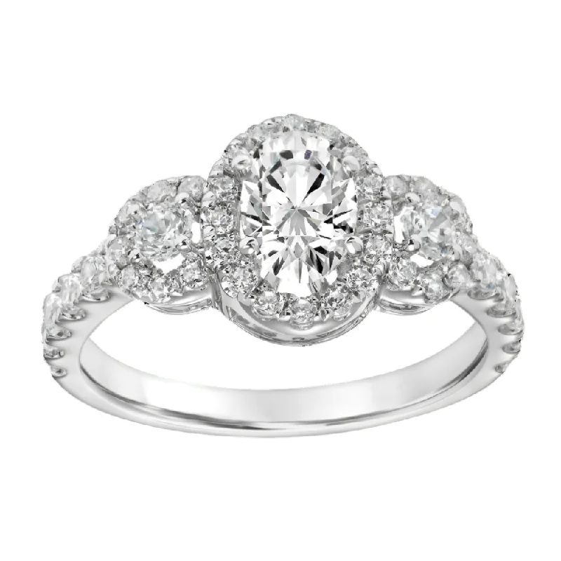 1.5ctw Certified Lab Grown Diamond Halo Engagement Ring