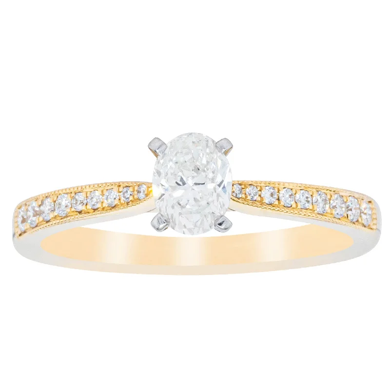 18ct Yellow Gold .40ct Oval Cut Diamond Zenith Ring