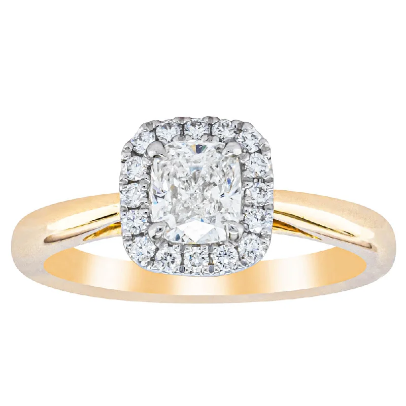 18ct Yellow Gold .71ct Cushion Cut Diamond Nina Ring