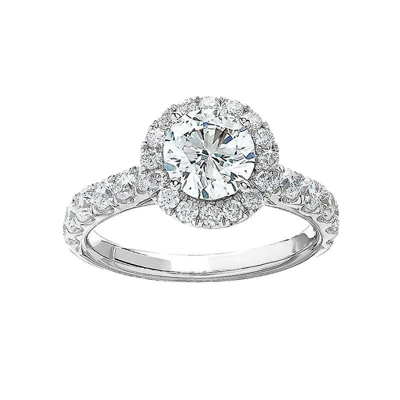 1ctw Lab Grown Diamond Halo Engagement Ring