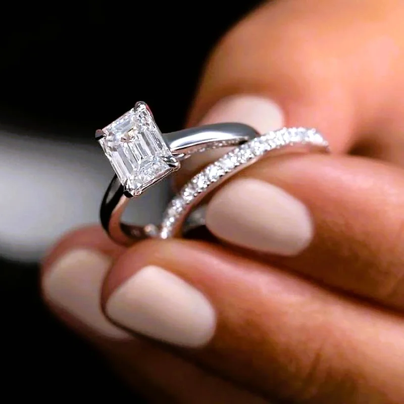 2.00 Emerald Cut Diamond Ring Dallas