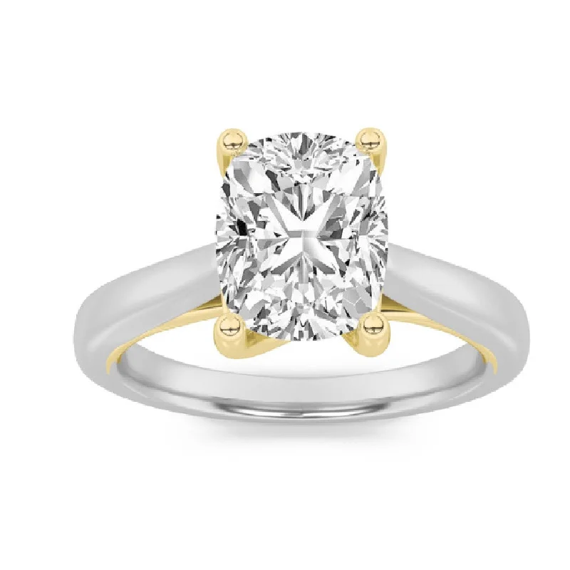 2ct Certified Lab Grown Diamond Two Tone Solitaire Engagement Ring