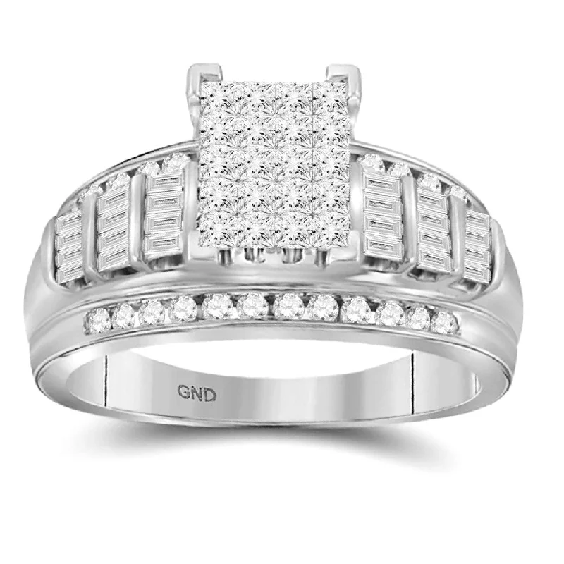 2ctw Princessa Diamond Cluster Promise Forever Ring