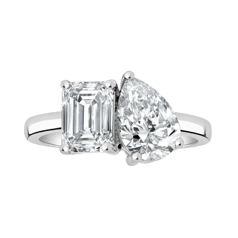 3.25ctw Certified Lab Grown Diamond "Toi et Moi" You & Me Engagement Ring