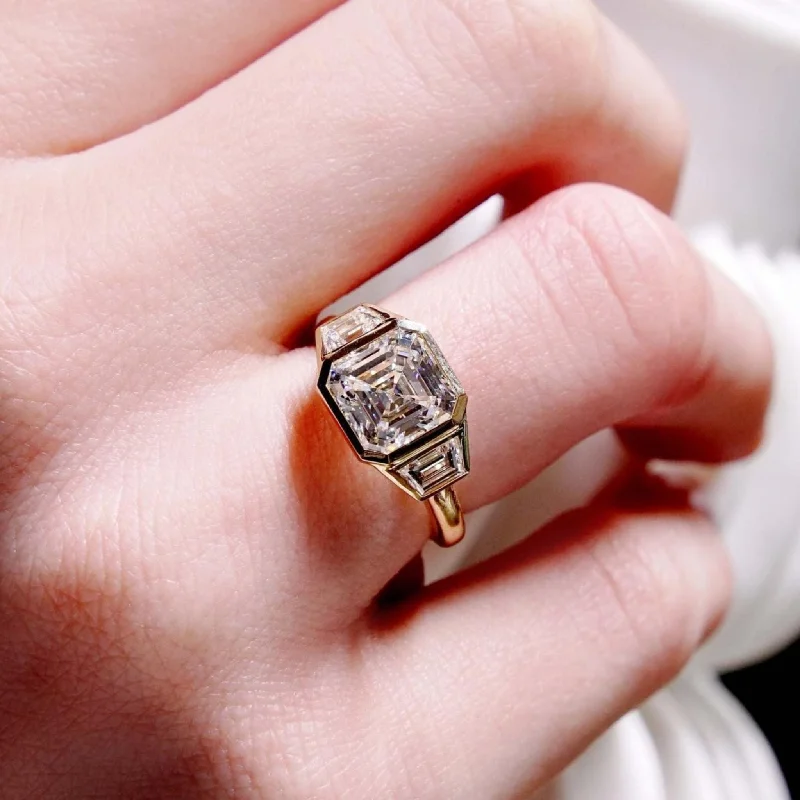 3 Carat Diamond Ring Asscher Cut