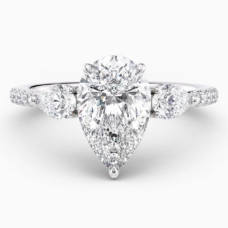 Aida Three Stone Lab Grown Diamond Engagement Ring