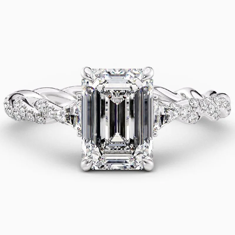 1.90 Carat Emerald Cut Vintage Natural Diamond Engagement Ring GIA Certified