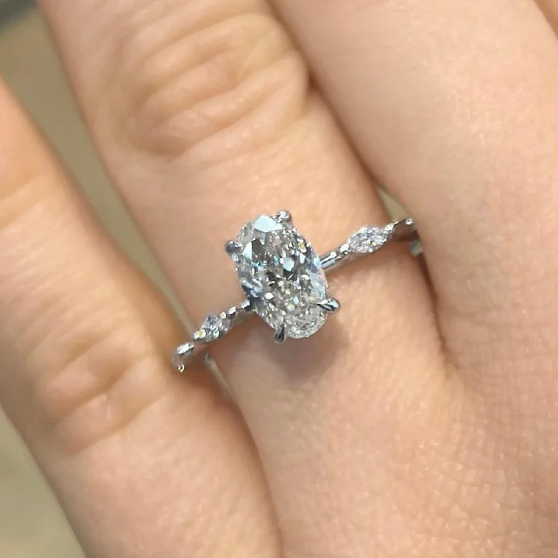 Elaine Shared Prong Lab Grown Diamond Engagement Ring