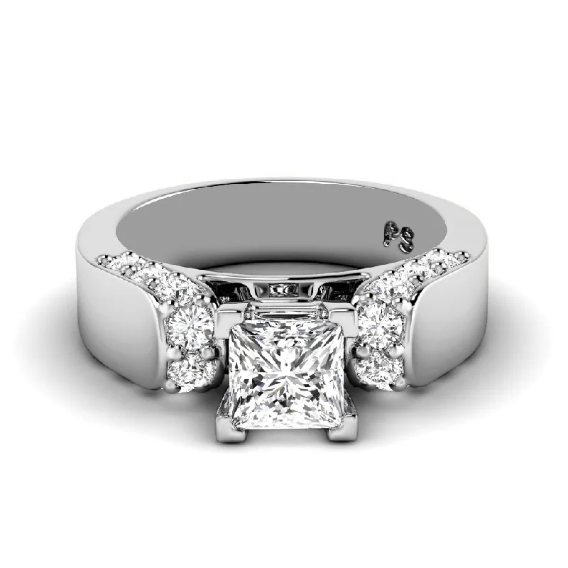 1.15-3.65 CT Round & Princess Cut Lab Grown Diamonds - Engagement Ring