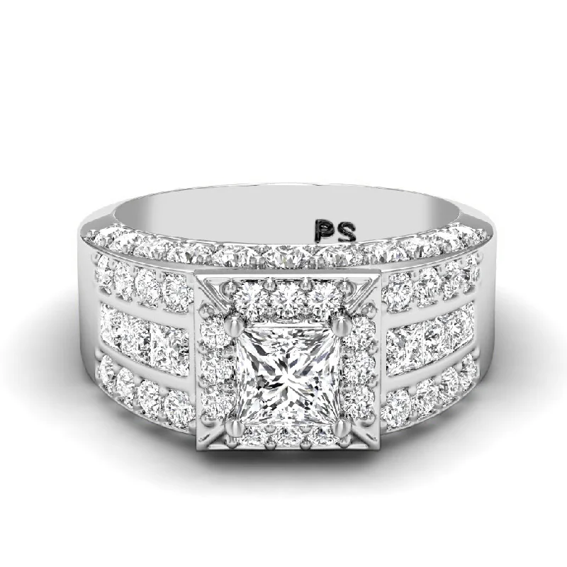 2.95-5.45 CT Round & Princess Cut Lab Grown Diamonds - Engagement Ring