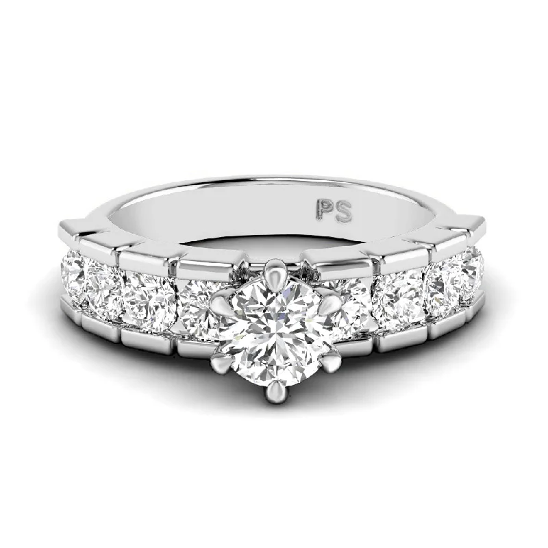 1.55-4.05 CT Round Cut Lab Grown Diamonds - Engagement Ring