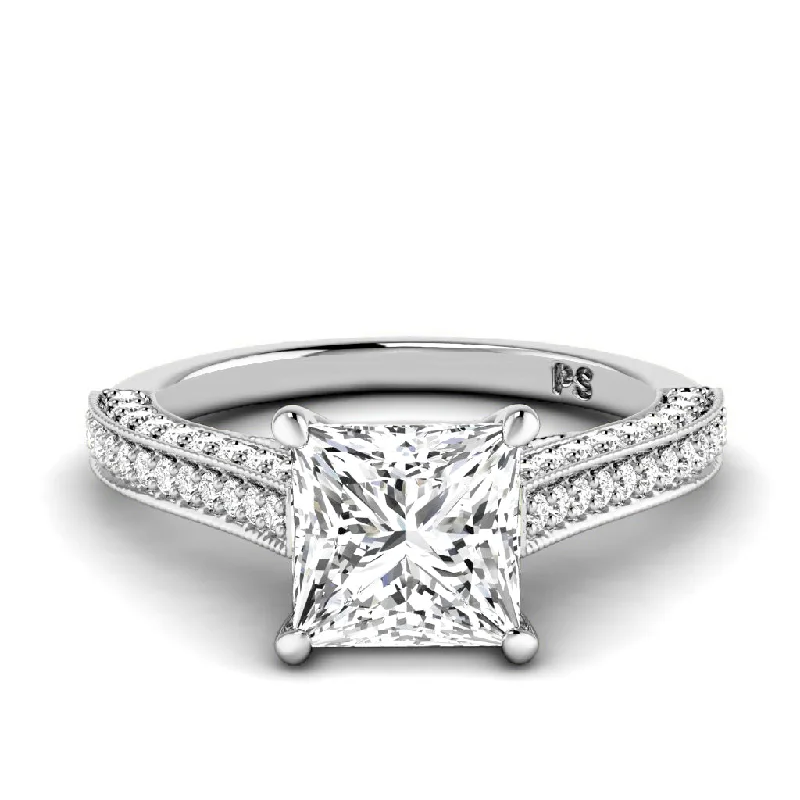 1.15-3.65 CT Round & Princess Cut Lab Grown Diamonds - Engagement Ring