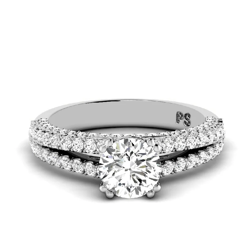 1.20-3.70 CT Round Cut Lab Grown Diamonds - Engagement Ring