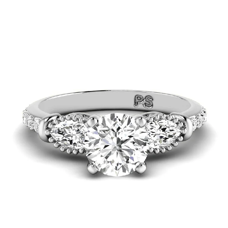 0.95-3.45 CT Round & Marquise Cut Lab Grown Diamonds - Engagement Ring