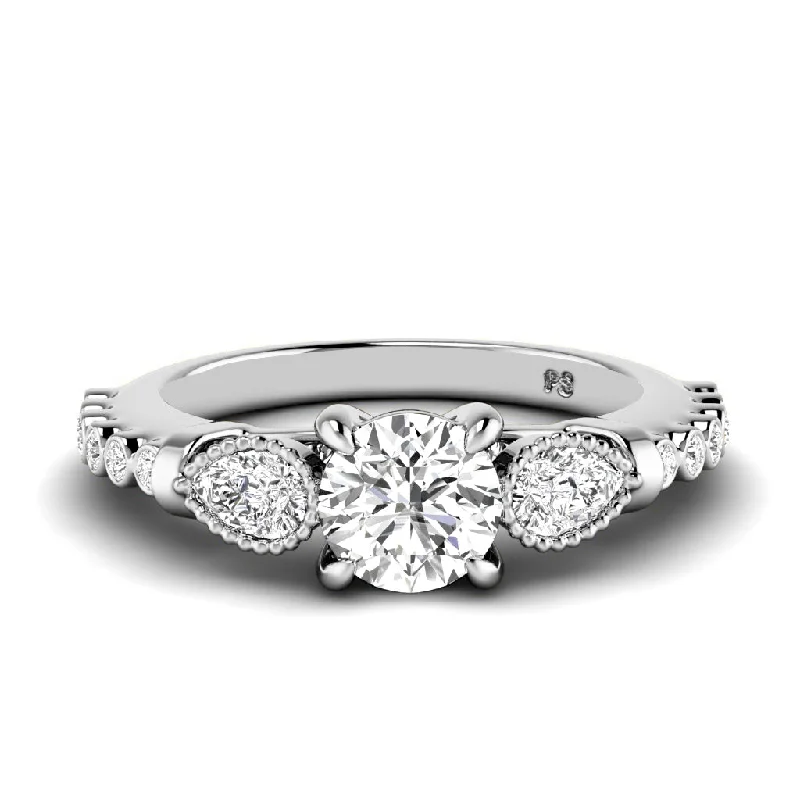 0.92-3.42 CT Round & Pear Cut Lab Grown Diamonds - Engagement Ring