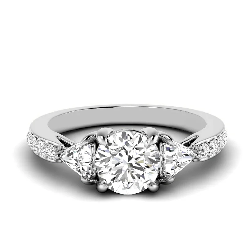 1.10-3.60 CT Round & Triangle Cut Lab Grown Diamonds - Engagement Ring