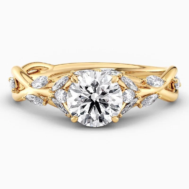 Letitia Twisted Leaves Lab Grown Diamond Engagement Ring