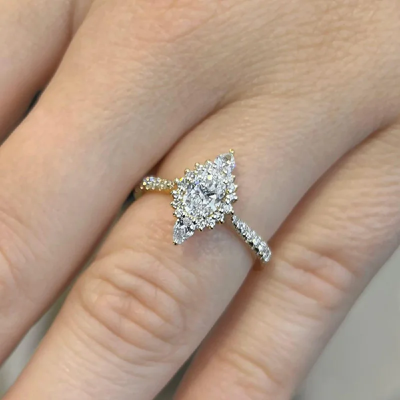 Zadie Halo Vintage Lab Grown Diamond Engagement Ring