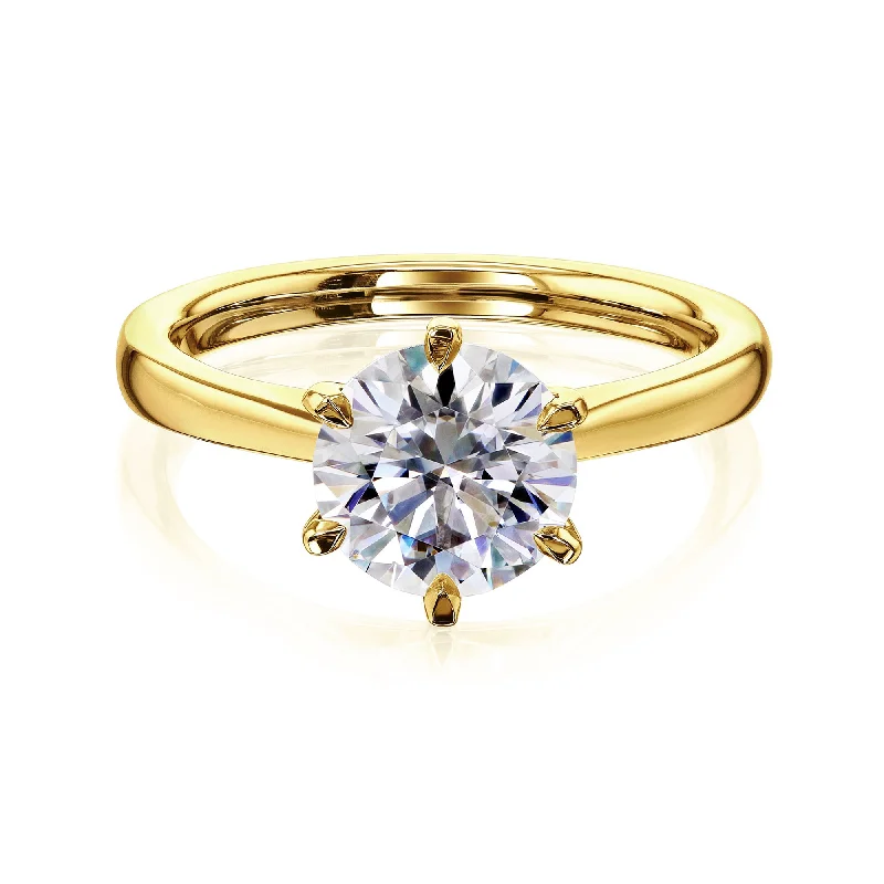 1.9ct Round Moissanite 6-Prong Ring