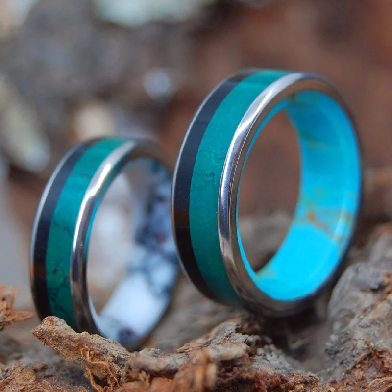 Stone's Throw Away | Stone & Titanium Wedding Ring