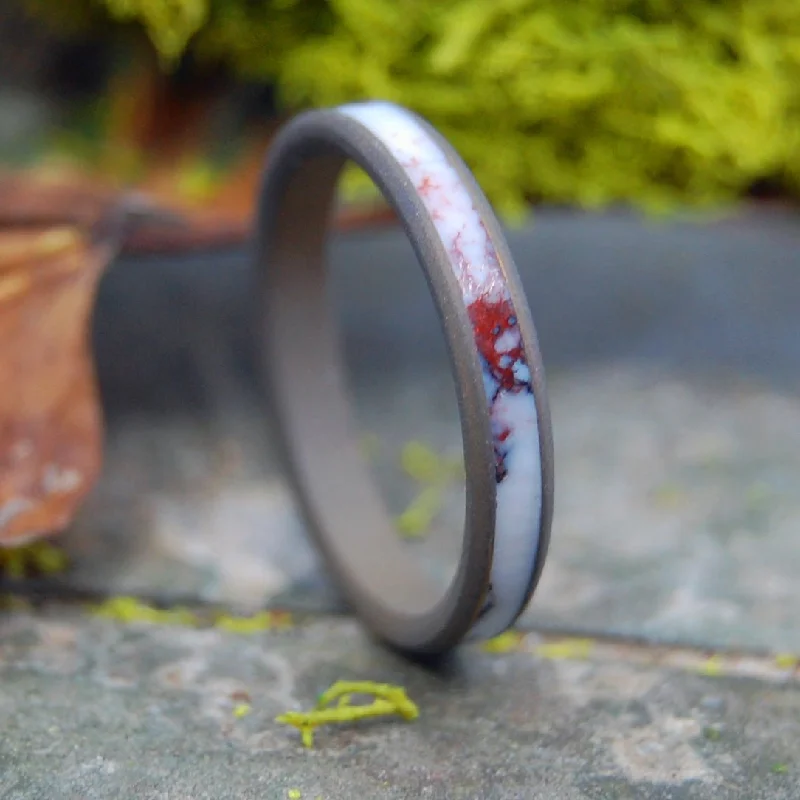 Across The Wild Horse Plains | Men's Wild Horse Jasper Stone & Titanium Wedding Ring