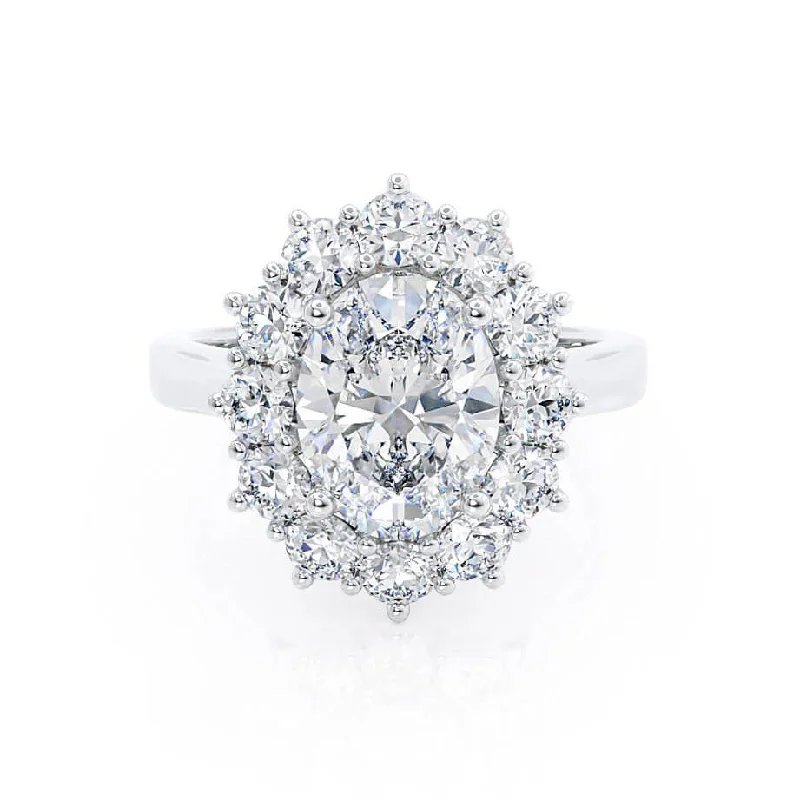 DIANA - Iconic Oval Diamond 18k White Gold Engagement Ring