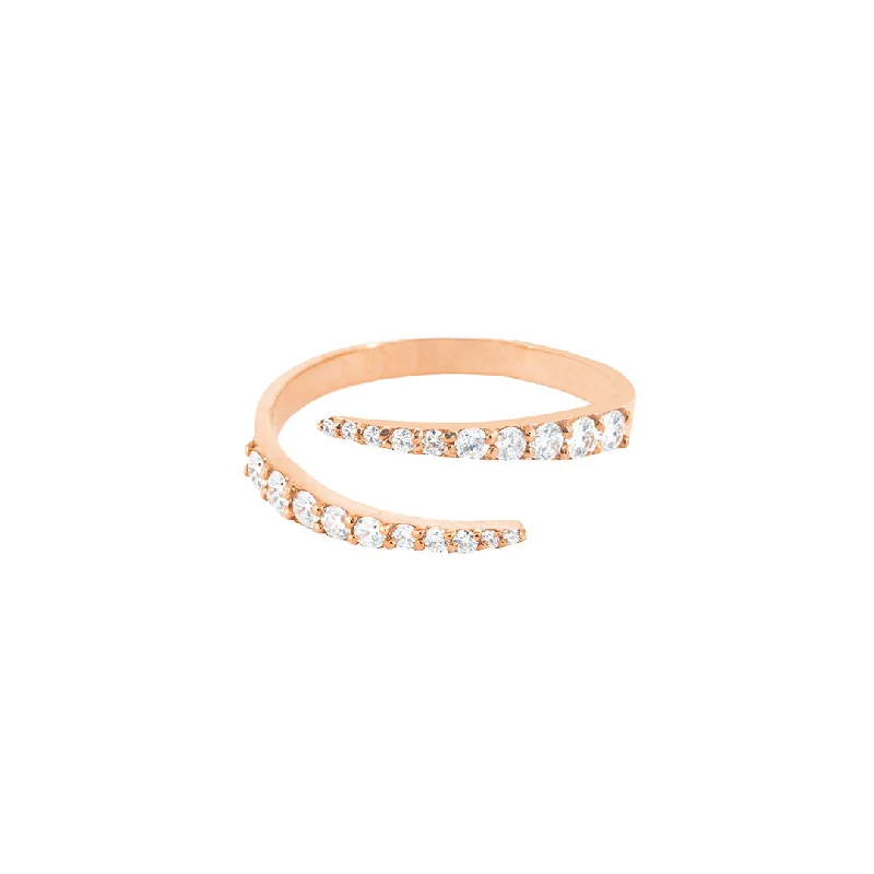 Forever and Always 18K Rose Gold Ring w. Diamonds